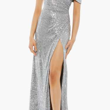 Mac Duggal Metalic One Shoulder evening dress