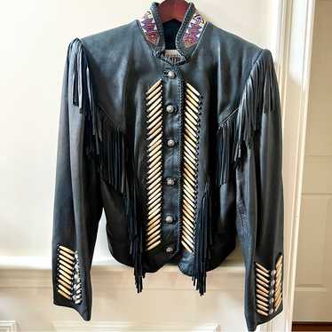 【DIAMOND LEATHERS】LEATHER WESTERN JACKET Diamond leathers jacket womens - Gem