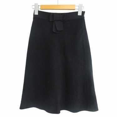 Miu Miumiu waist ribbon skirt virgin wool silk ble