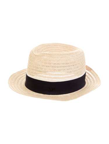 André, Fedora hat in linen beige wool felt with a gold chain