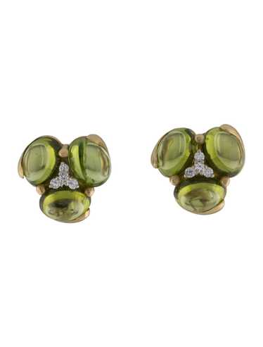 Maz 18K Yellow Gold Featuring Oval Peridot Cabocho