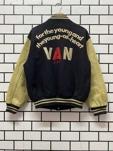 Vintage Van Jac Wool Mix Leather Sleeves Varsity Jacket | eBay