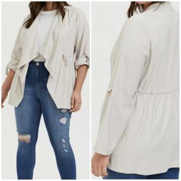 Torrid Drape Front Twill Jacket Size 3