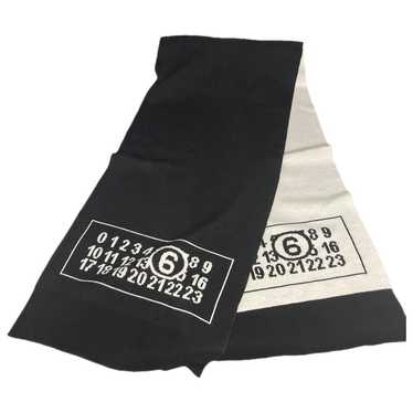 【関税&送料込】Maison Margiela Scarf With Logo MM6 Maison Margiela logo-print wool-blend Scarf | Black