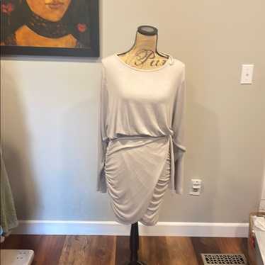 Elegant Cream Ruched Dress
