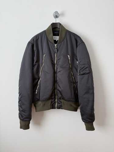 MAISON MARGIELA Jacket Gray Bomber Zipper Pocket Sleeves