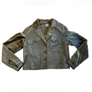 Cabi Jacket Platinum Velvet Sunday Topper Patch Fr