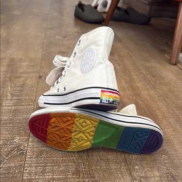 converse with rainbow soles