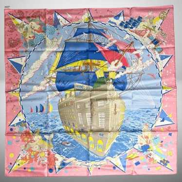 （HERMES）Hermes Flagship scarf 90 BRAND NEW - Hermes Flagship scarf 90/Émeraude / Bleu Jean