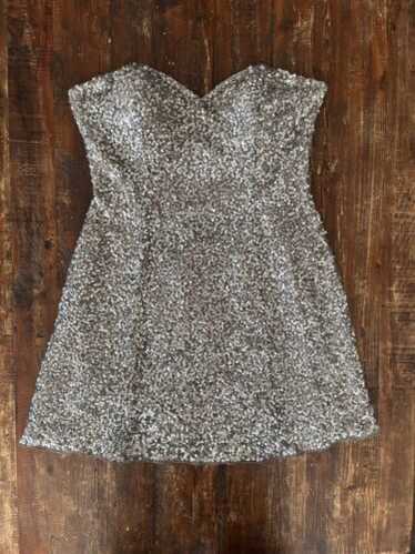 Camille La Vie Silve Sequins Strapless Mini Length