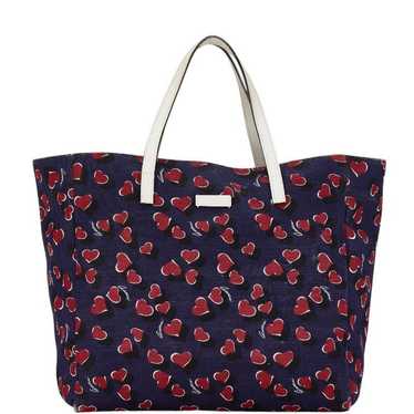 GUCCI★グッチ★素敵！Blue Canvas Tote Bag w/ Heartbit Gucci tote bag heart - Gem