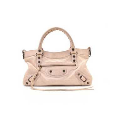 バッグ BALENCIAGA CITY THE FIRST 2WAY BAG BEIGE Buy Balenciaga Beige Leather Gunmetal Stud Classic First