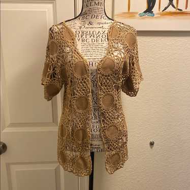 Reversible, Bohemian Leather/Suede Crochet Open-Fr