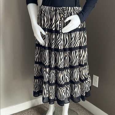Alfred Dunner Zebra Print Midi Skirt