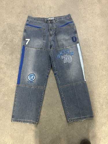 Vintage Y2K Brooklyn Express Patchwork Jeans - BK… - image 1