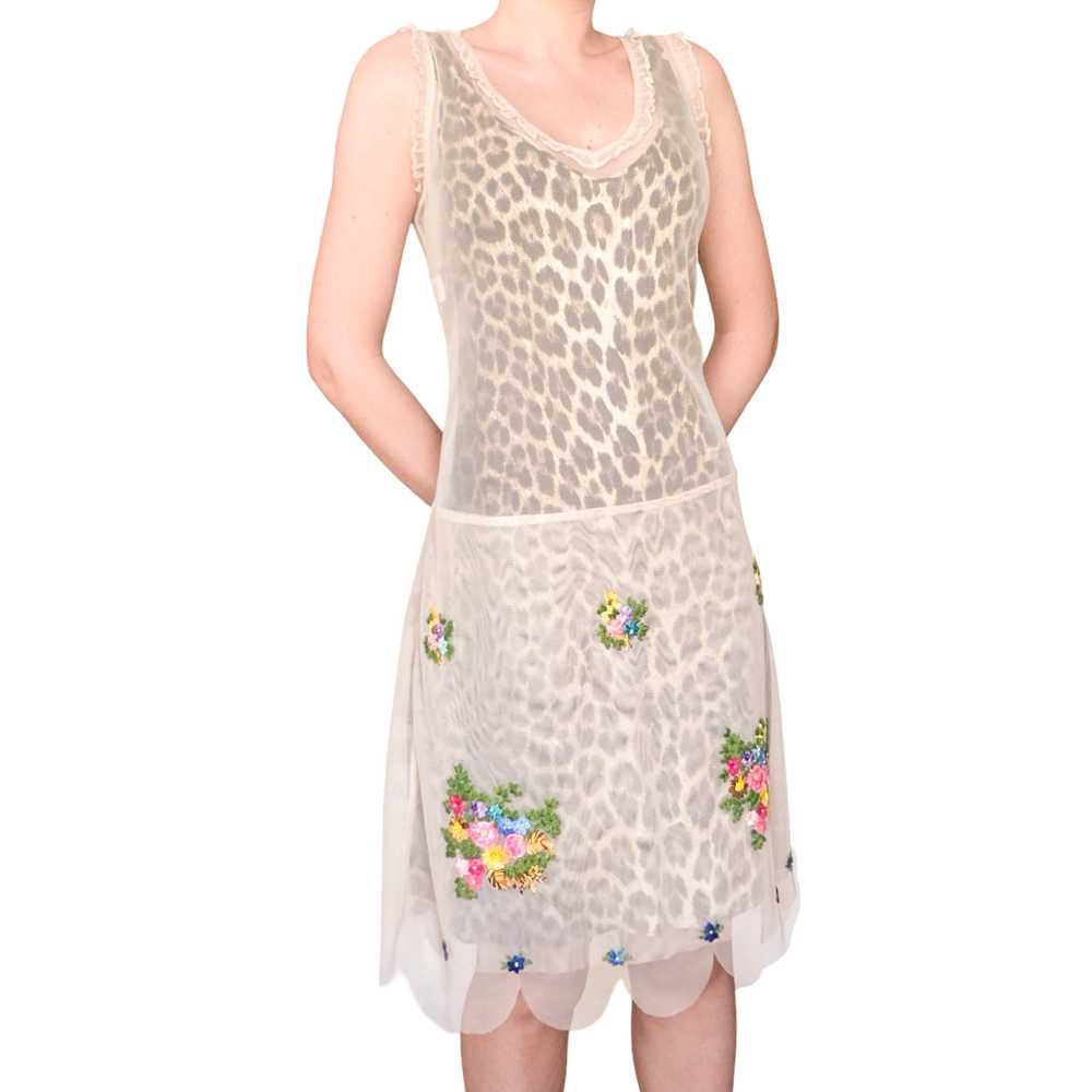 Moschino S/S 2000 Leopard Embroidered Mesh Dress - Campaign