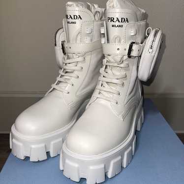 【PRADA】lady's ハイカット 厚底ブーツ white ハイカット PRADA(プラダ) スニーカー(レディース) - 海外通販の