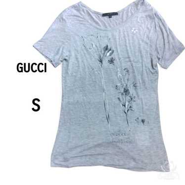 トップス GUCCI Vintage Flower T-shirt Gucci vintage tattoo printed v-neck t-shirt mermaid/flowers