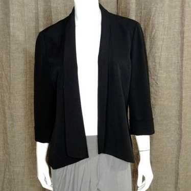 Kasper Blazer Open-Front Soft Solid Black Medium?