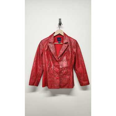 Doncaster Collection Women's Red Lazer Cut Leather