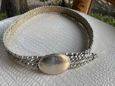VTG Leather Belt Women XL Braided Woven Huarache O