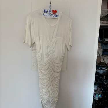 Jonathan Simkhai Cream Ruched Dress