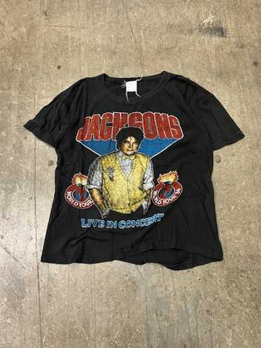 マイケル・ジャクソン80sヴィンテージ ラニーン ゴールド Tシャツ黒2XL中古 ヴィンテージ vintage 90's 90s SCREEN STARS MICHAEL JACKSON