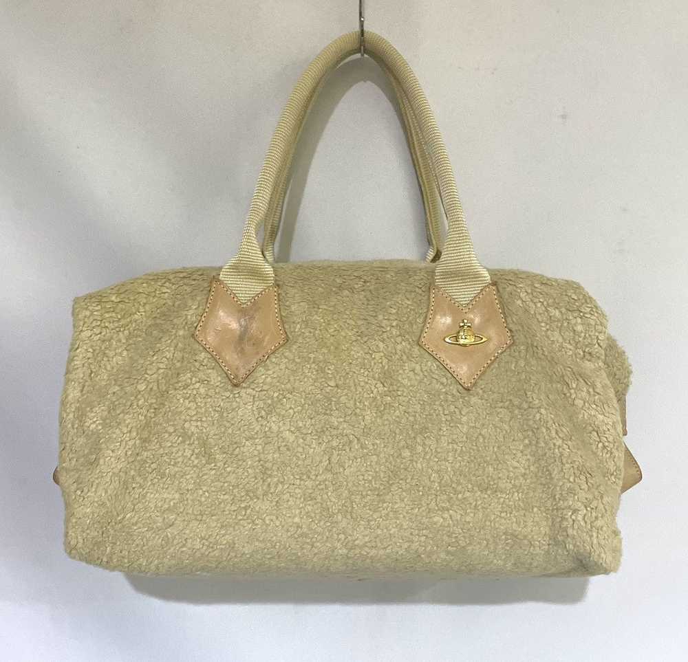 Vivienne Westwood Beige Sherpa Fleece Duffle Bag