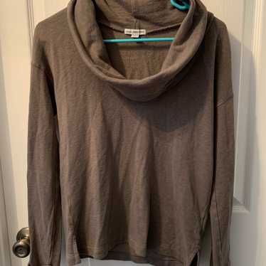 Gray Cowell Neck Long Sleeve Top
