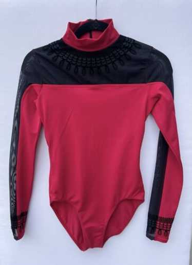 WEISSMAN Balera Dance Costume Red Long Sleeve Mes… - image 1