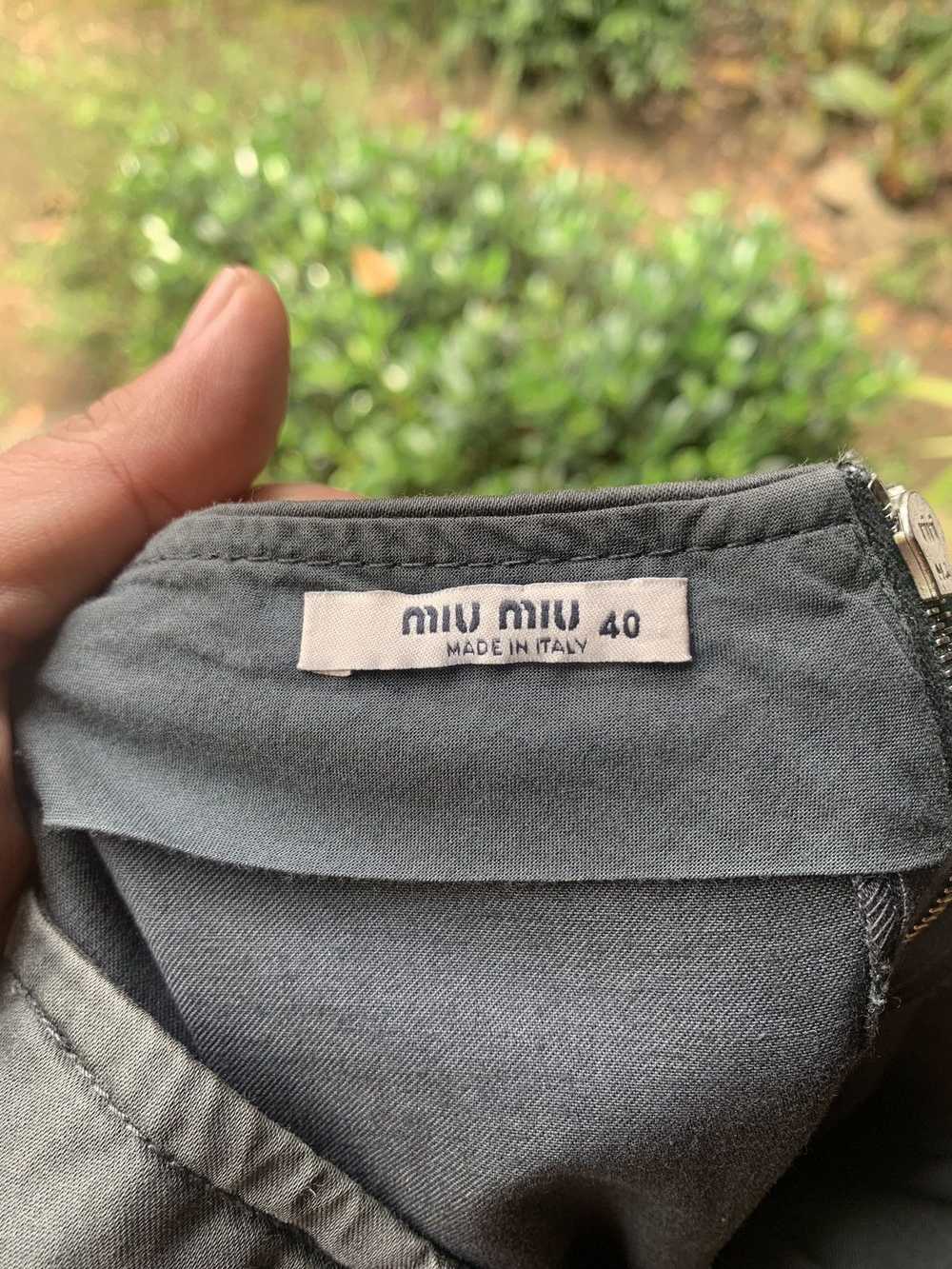 Designer × Miu Miu Miu Miu Italy Dark Grey Straig… - image 2