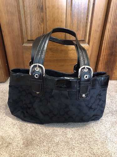 バッグ Coach Soho Black signature Shoulder bag luxury-women-coach-used-