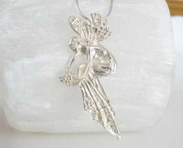 Silver Fairy Pendant Necklace, Large Fairy Necklace, … - Gem