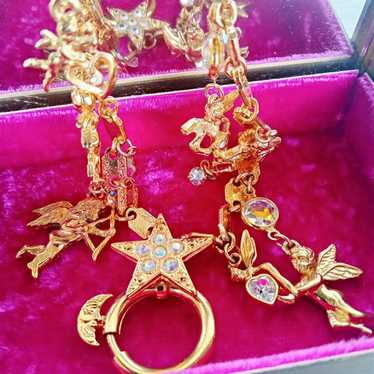Kirks Folly Fairy, Cherub Moon and Stars Necklace,