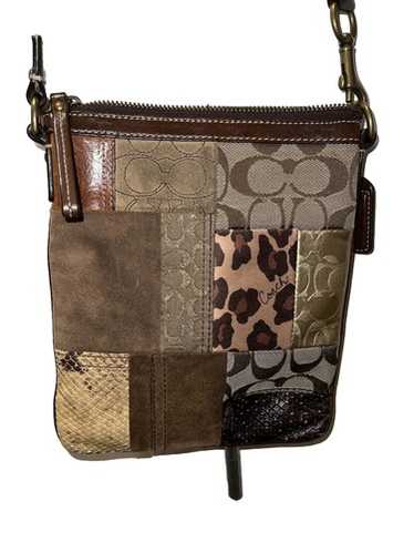バッグ Coach Patchwork Leopard Python Pouch Bag 💌SOLD💌 Leopard Print Patchwork Coach Bag + Wallet