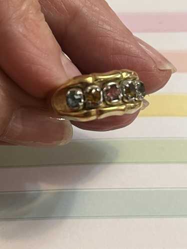 18KT HGE リング 18K HGE Gold Electroplate Clear Stone Ring Size 4 2.5g 2mm
