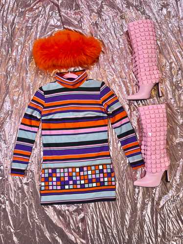 トップス [ItalyVintage]80s MultiColor Turtleneck Vintage 70s/80s Gradient Turtleneck Sweater – Bold Fashioned