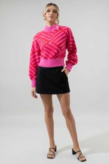 Sugarlips Amherst Comb Pattern Cropped Sweater xl