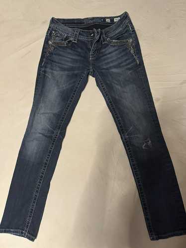 クロス miss me ミスミー ブーツカット ローライズ　y2k Street Wear Miss Me Boot Cut Retro Jeans Female Y2K New Blue