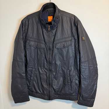 BOSS ORANGE ブラックレザージャケット Hugo Boss Orange Men's size M Black Lined Padded Leather