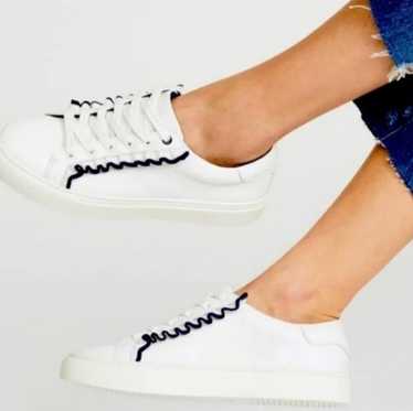 Tory Burch Women's White Leather Sneakers With Nav