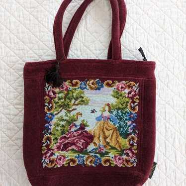 Michiko Kuge Petit Point ブラックトートバッグ
