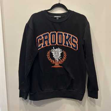 CROOKS＆CASTLES/CROOKS＆CASTLES SCRIPT LOGO CREW NECK SWEATE Crooks and Castles Ak 47 Logo Sweatshirt Crooks & Castles