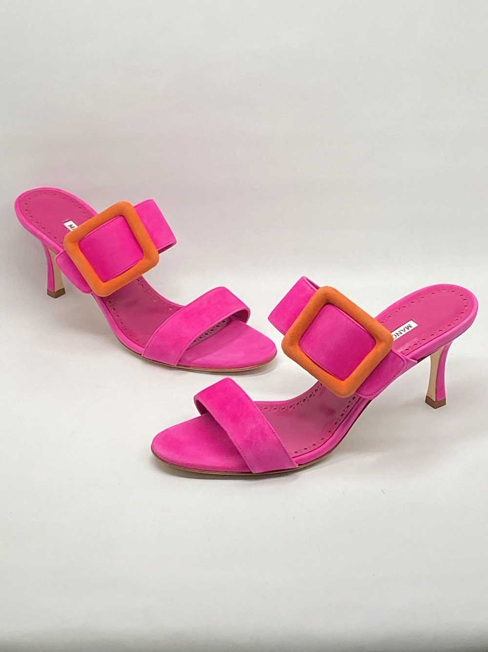 Manolo Blahnik Manolo Blahnik Gable 70MM Suede Buckle Mules size 38