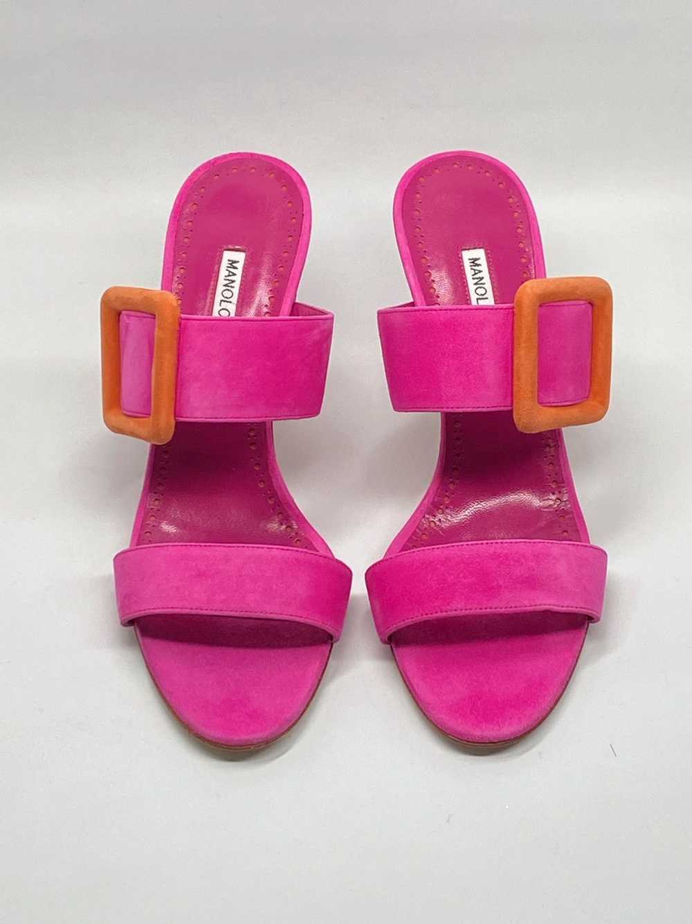 Manolo Blahnik Manolo Blahnik Gable 70MM Suede Buckle Mules