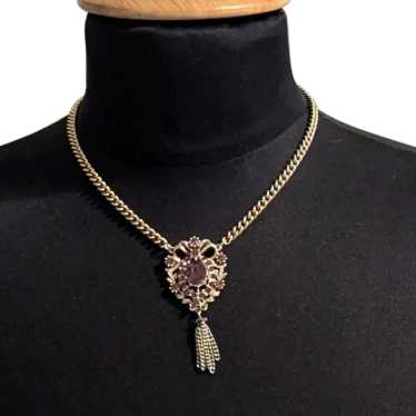 Vintage coro necklace purple - Gem