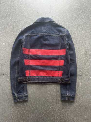 Helmut Lang RED STIPE DENIM ジャケット - Dark Blue | REVOLVE