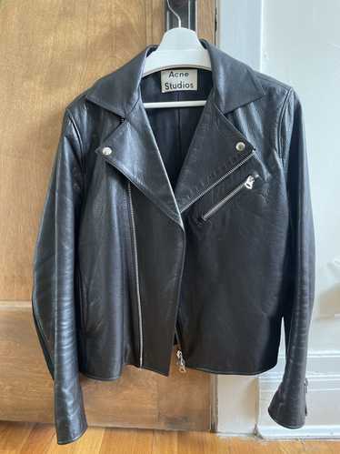 acne studios Gibson ネイビースウェード　46 Acne Studios Navy Leather Gibson Jacket, $1,450 | SSENSE