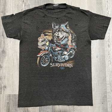 HARLEY DAVIDSON wolf ハーレー　00s XL 00'S Harley-Davidson Wolf Pattern Motorcycle Bike T-shirt