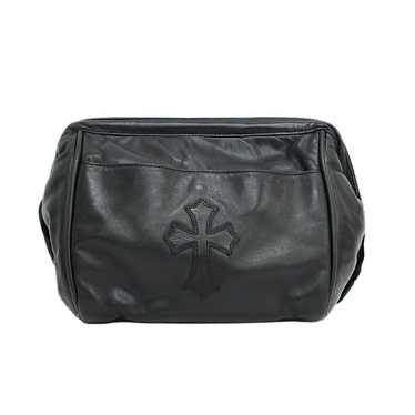 CHROME HEARTS／COSMETIC CASE #2コスメケース BAG Chrome Hearts Black Leather Cosmetic Case Jewelry Box - SRM
